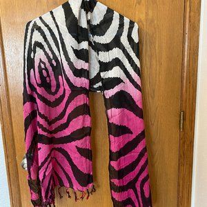 Pink Zebra Print Scarf